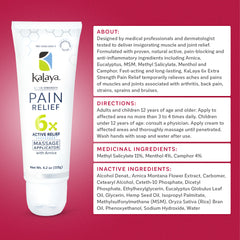 KaLaya 6x Extra Strength Pain Relief Cream With Massage Applicator (4.2 oz)